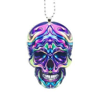 Colgante acrílico Calavera Neón para Accesorios de Coche y Bolso