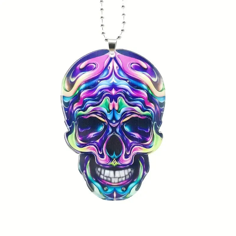 Colgante acrílico Calavera Neón para Accesorios de Coche y Bolso