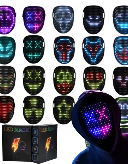 Cargar imagen en el visor de la galería, YXYaoZhengYiGeYi Máscara LED con detección de gestos transformable para hombre/mujer, máscara LED iluminada genial para disfraz de Halloween, fiesta de cosplay, mascarada
