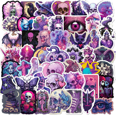 100 Pcs Cool Goth Stickers Decals PackGoth Scary Decor StickersHalloween Horror Skull Waterproof Stickers Laptop Phone Skateboard Stickers for Kids Teens Girls and BoyG