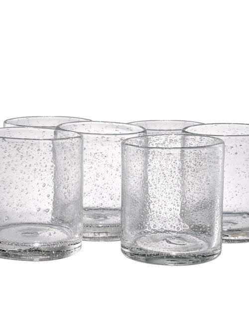 Load image into Gallery viewer, ARTLAND 14oz Double Old Fashion Glass Set of 6 | Iris Seeded Design Clear | Drinking Glass for Parties and Everyday Use - Mojito Whiskey Cocktail | Glassware &amp; Barware Essentials
