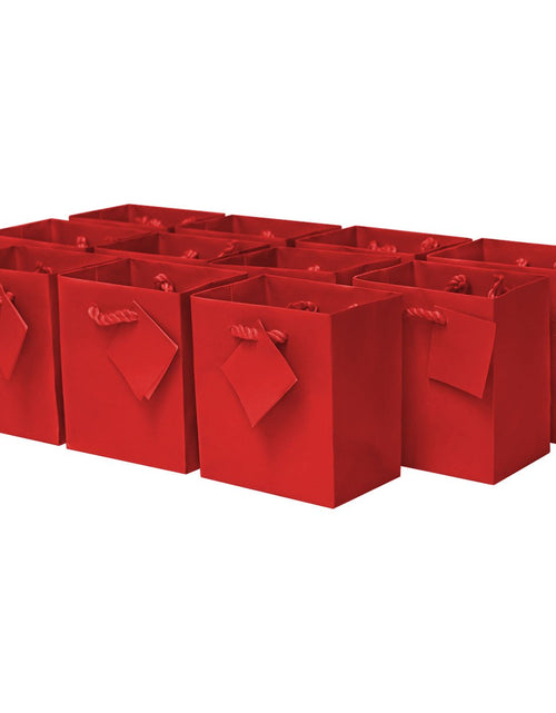 Load image into Gallery viewer, OccasionALL Red Gift Bags 12 Pack 4x2.75x4.5 Mini Gift Bags with Handles for Holidays Christmas Weddings Birthdays Valentines &amp; Party Favors Bulk
