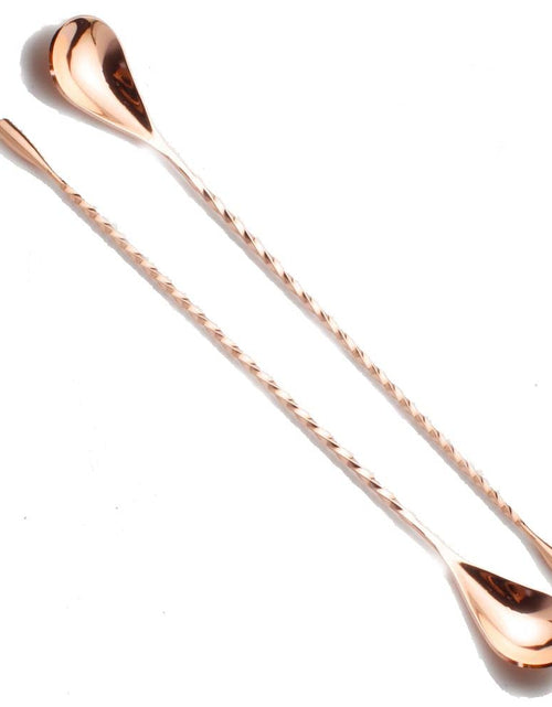 Cargar imagen en el visor de la galería, Barsrow 2 Cucharas Mezcladoras de 12 Pulgadas de Acero Inoxidable 18/10 con Diseño en Espiral, Cuchara para Coctelería de Whisky y Coctelera (Morfina)
