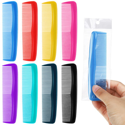 Vesici 100 Packs Combs Bulk Individually Wrapped Disposable Combs Travel Comb Bulk Christmas Hair Combs for Travel Hotel Small Combs Homeless Shelter Church Fine Cutting (Multicolor)