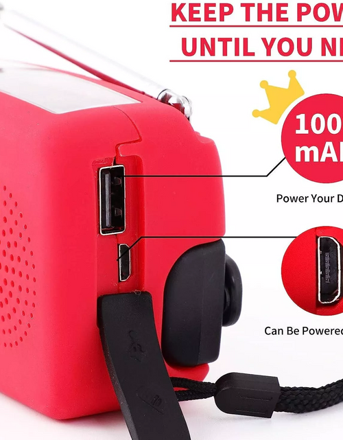 Load image into Gallery viewer, Emergency  Radio Crank Solar Hand Weather 1000mAh Power Bank Charger Flash Light
