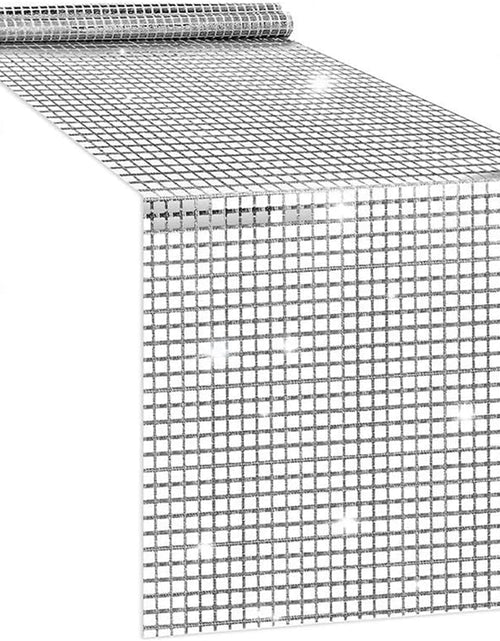 Load image into Gallery viewer, Retro 70S 80S Disco Theme Party Table Runner Ball Party Decorations Glitter Silver Sequin Party Decor Birthday Dance Party Decor Wedding Table Cloth (Silver 3pc-71 Inch)
