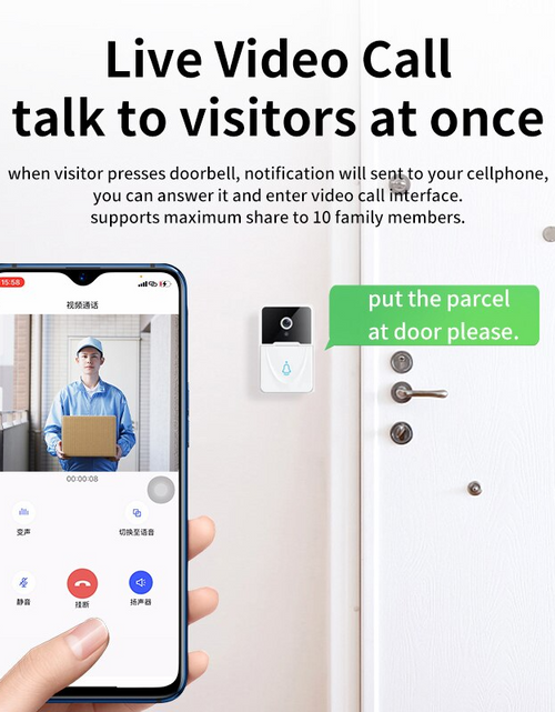 Load image into Gallery viewer, Wireless Security WiFi Smart Doorbell Intercom Video Camera Bell Chime Door Ring
