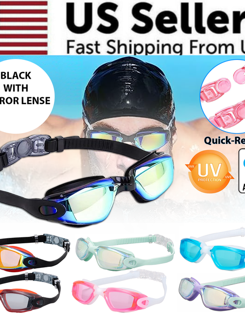 Load image into Gallery viewer, Clear Comfortable Swimming Goggles UV- Anti-Fog Swim Glasses Mirror Adult &amp; Kids

