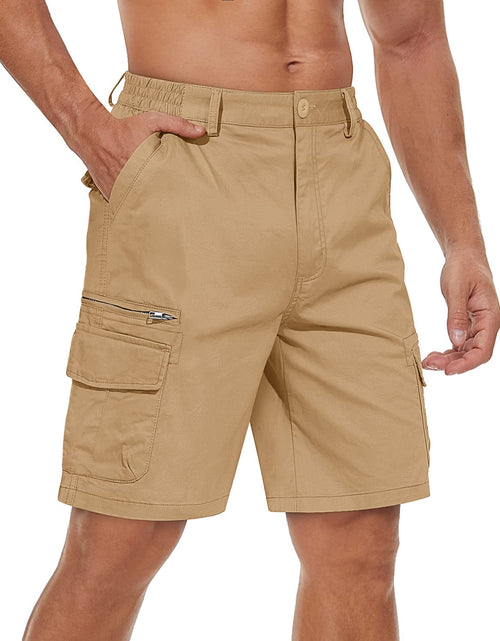 Load image into Gallery viewer, TACVASEN Mens Shorts Cargo Shorts Casual Work Shorts Tactical Short Golf Shorts Cotton Shorts Stretch Waist Shorts Khaki 40
