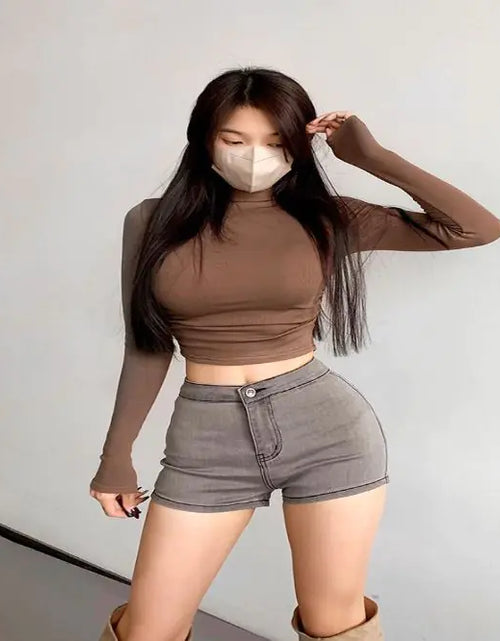 Load image into Gallery viewer, Turtleneck Long Sleeve T-shirts for Women
