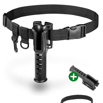 Fishing Rod Holder Belt - Adjustable Waist Wading Belts for Men with Portable Pole Inserter for Spinning Casting Reel Outdoor Surf Kayak Fly Fishing Gear Accessories Wader Strap
