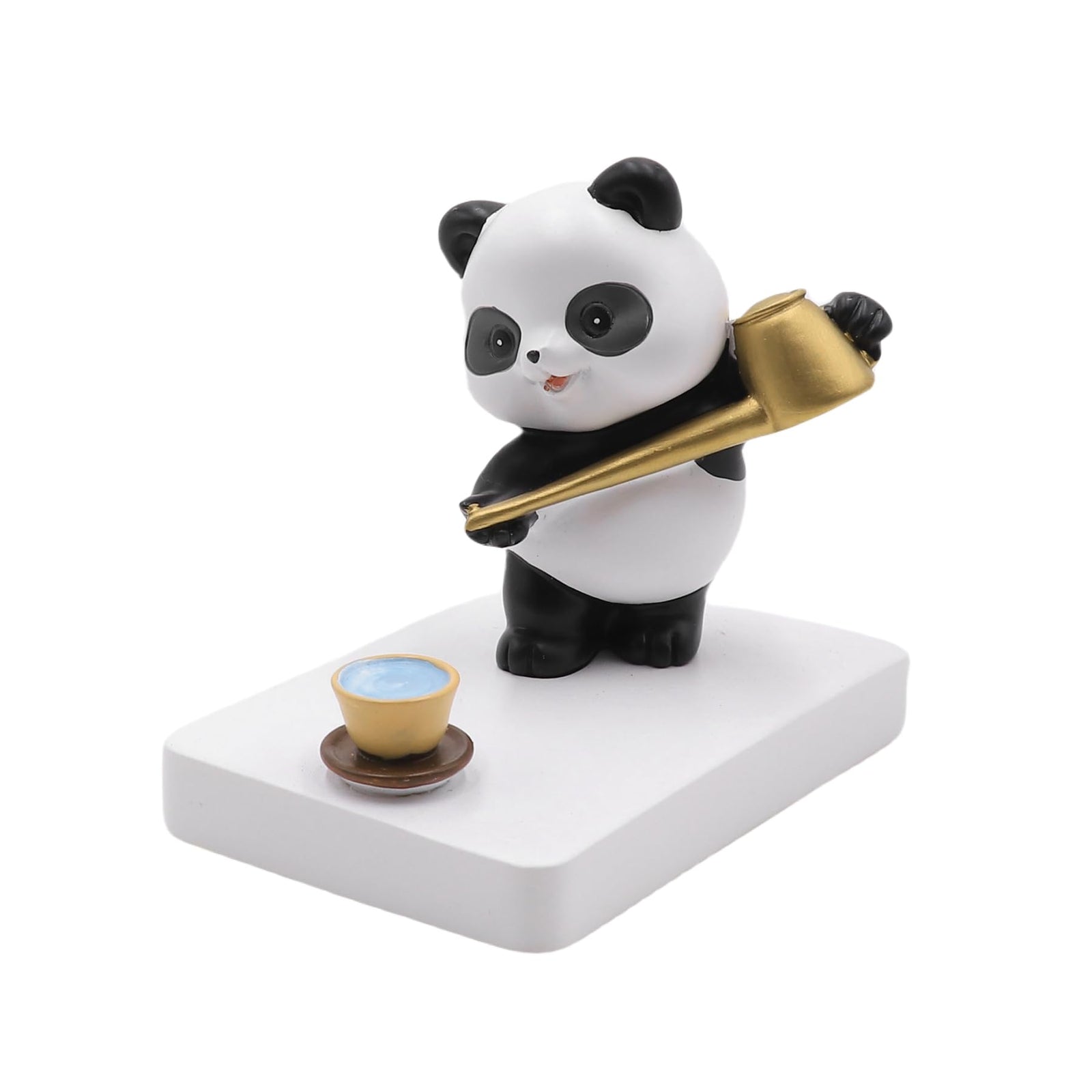 Cute Cell Phone Stand for Desk Portable Mobile Phone Stand Holder Animals Office Phone Stand Panda Smartphone Holder for Desk Home Ornament (Tea Panda)