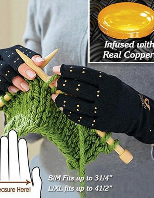 Load image into Gallery viewer, Copper Fiber Sports Half-Finger Recovery Gloves
