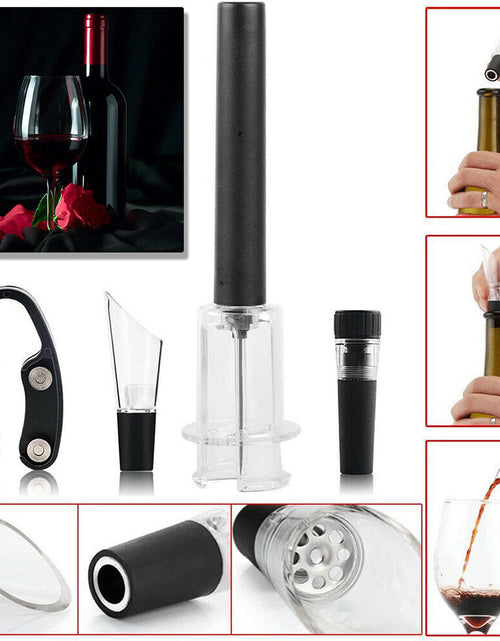 Load image into Gallery viewer, Pour And Preserve Set of 4 Foil Cutter Air Wine Opener Aerator And Wine Stopper
