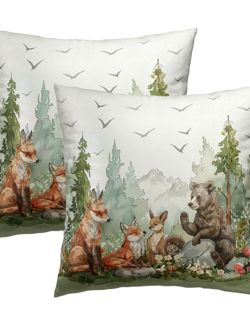 Load image into Gallery viewer, Giwawa Forest Animals Throw Pillow Covers 20x20 Set of 2 Deer Fox Bear Decorative Cushion Cover Soft Cotton Pillowcase for Home Couch Bed Sofa
