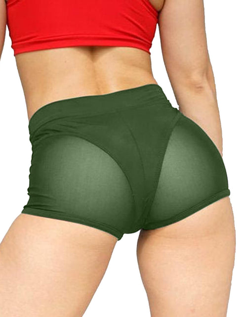 Charger l'image dans la visionneuse de galerie, Women 2021 New Mesh High Waist Booty Shorts Pole Dance Shorts Hot Pants Bikini Shorts 5XL

