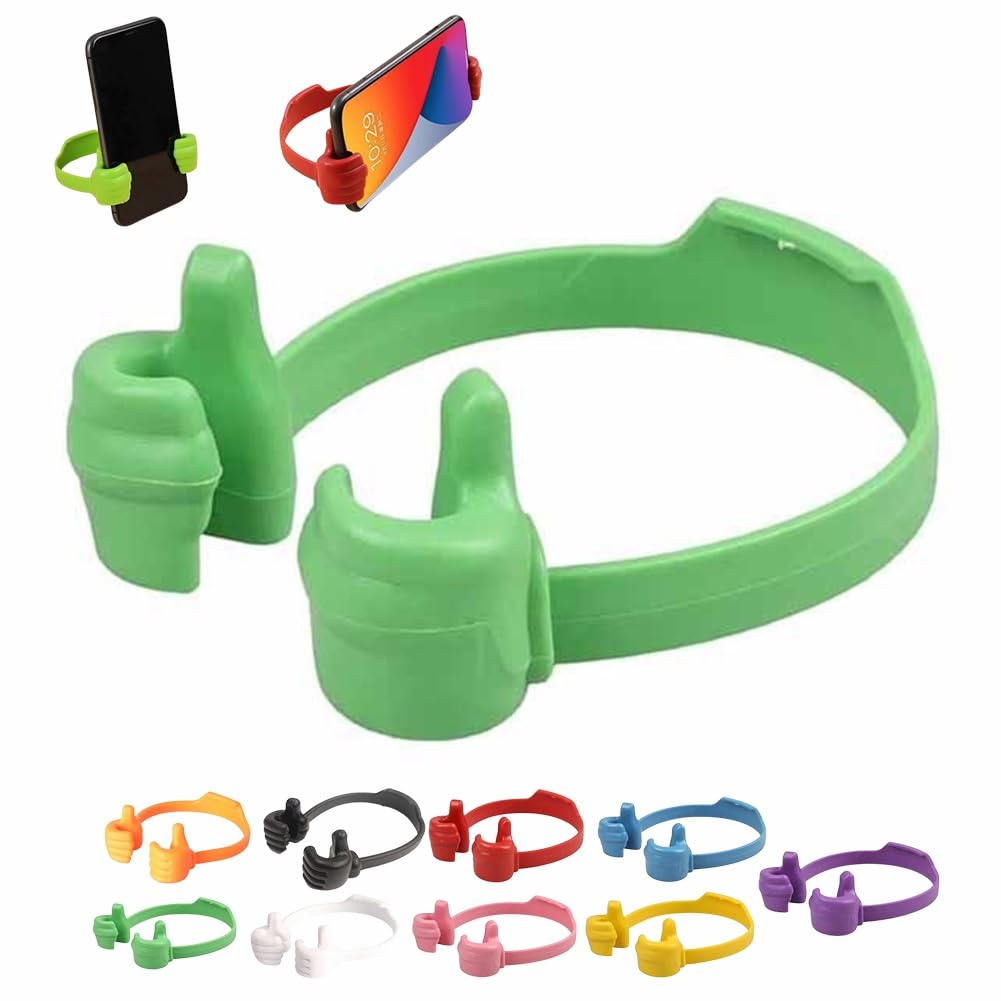 lagine Thumb Phone Holder Thumbs up Lazy Phone Stand Holder Adjustable Tablet Stand Portable Desktop Ok Stands Universal Adjustable Flexible Christmas Cell Phone Stand(Green)
