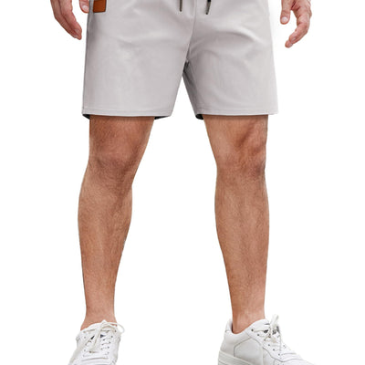 COOFANDY Mens Casual Cotton Shorts Classic Fit Dress Shorts 5 inch Athletic Stretch Waist Shorts with Pockets Light Grey
