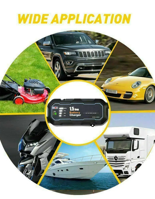 Cargar imagen en el visor de la galería, Cargador automático e inteligente de batería de 1500 mAh de 12 V portátil para coche, mantenedor de carga lenta
