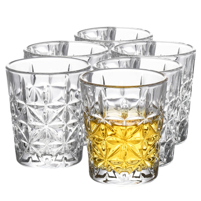 Regal Trunk Crystal Shot Glasses set of 6 - Premium Tall Shot Cocktail Glasses (2 oz) - Glass For Drinking Liquor Tequila Bourbon Scotch and Cognac