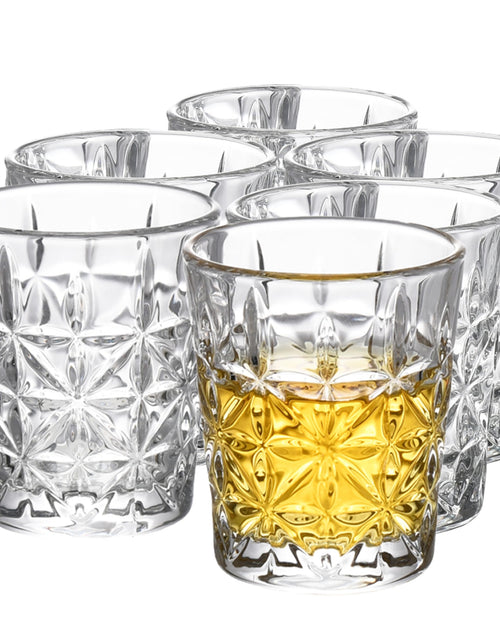Charger l'image dans la visionneuse de galerie, Regal Trunk Crystal Shot Glasses set of 6 - Premium Tall Shot Cocktail Glasses (2 oz) - Glass For Drinking Liquor Tequila Bourbon Scotch and Cognac
