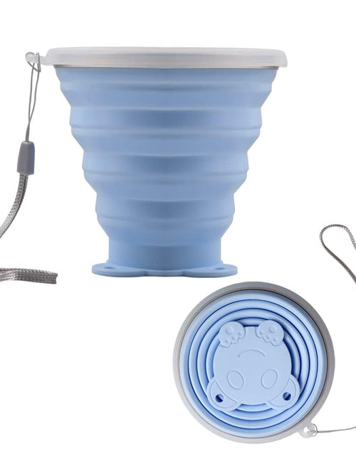 Cargar imagen en el visor de la galería, YAPROMO Vaso de silicona plegable Vasos de agua de viaje plegables con tapas Tazas reutilizables Tazas para aperitivos de picnic Vasos telescópicos para camping
