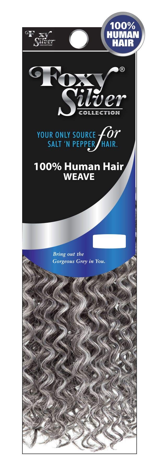Foxy Silver (Tissage - Salon Jerry Curl) 12 pouces - Tissage mélange de cheveux humains en 44