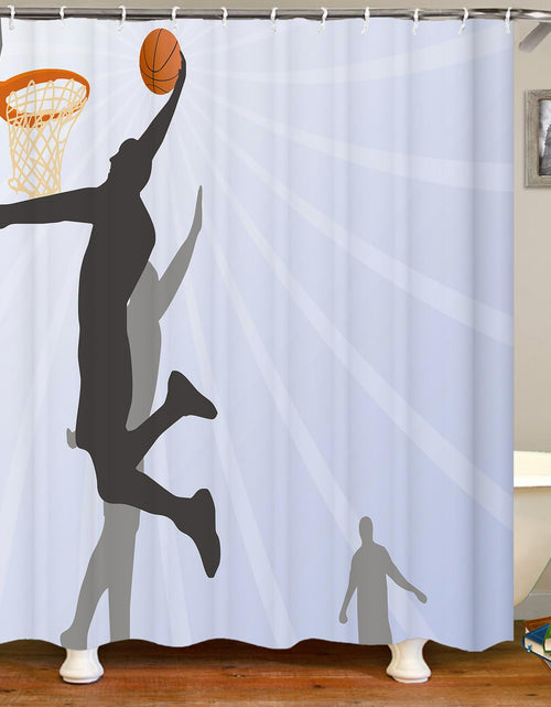 Load image into Gallery viewer, HTSHO Basketball Shower Curtains for Bathroom Sports Shower Curtains for Bathroom Basketball Bathroom Shower Curtains for Boys Girls (Basketball-6)
