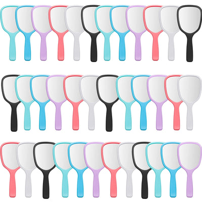 Vinsot Handheld Mirror Bulk Hand Mirrors with Handle Plastic Compact Travel Cosmetic Makeup Tools for Home Travel Camping 7.09 x 3.15 Inches