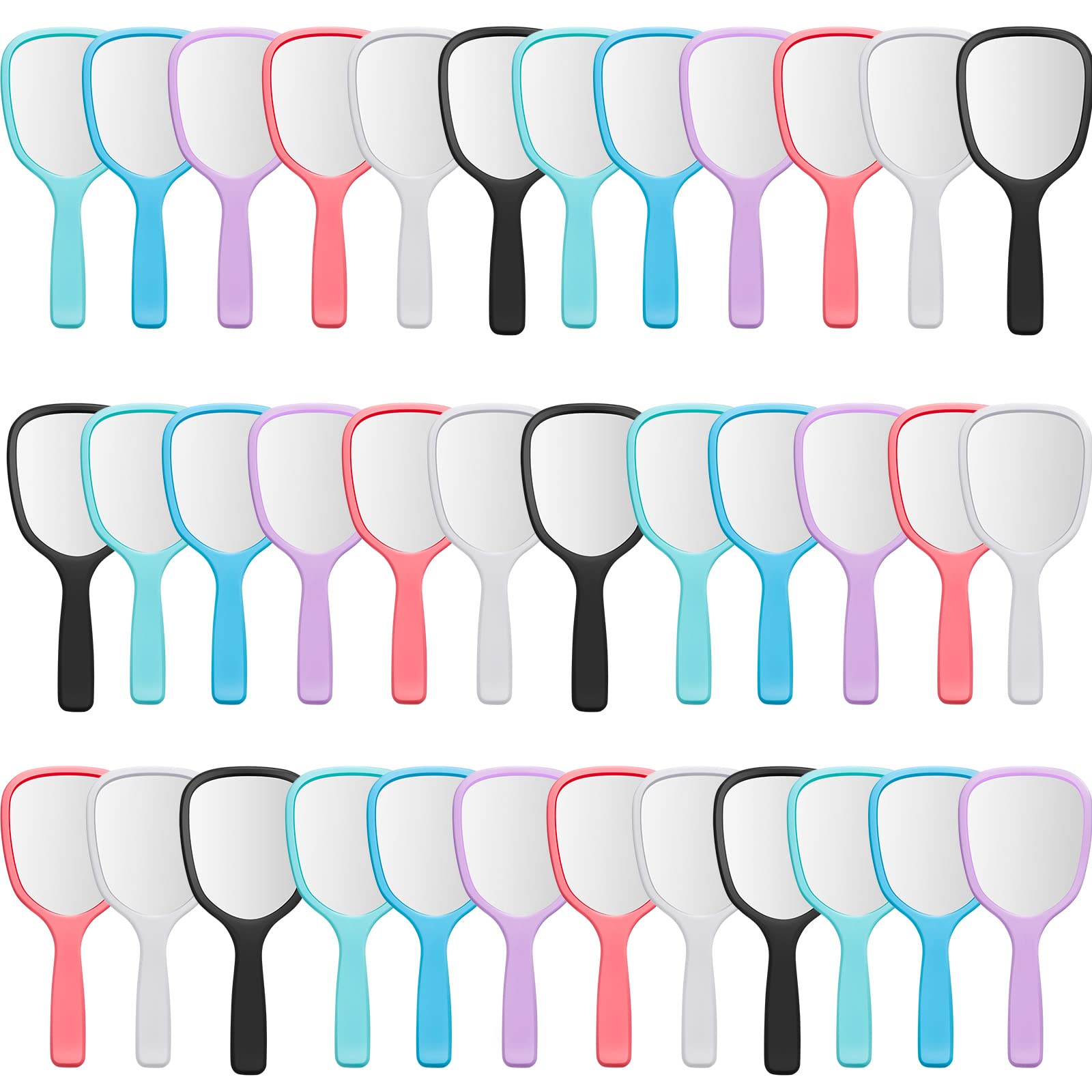 Vinsot Handheld Mirror Bulk Hand Mirrors with Handle Plastic Compact Travel Cosmetic Makeup Tools for Home Travel Camping 7.09 x 3.15 Inches