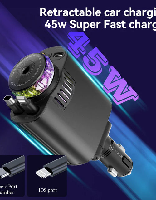 Cargar imagen en el visor de la galería, Cargador de teléfono para coche con luz morada multifuncional
