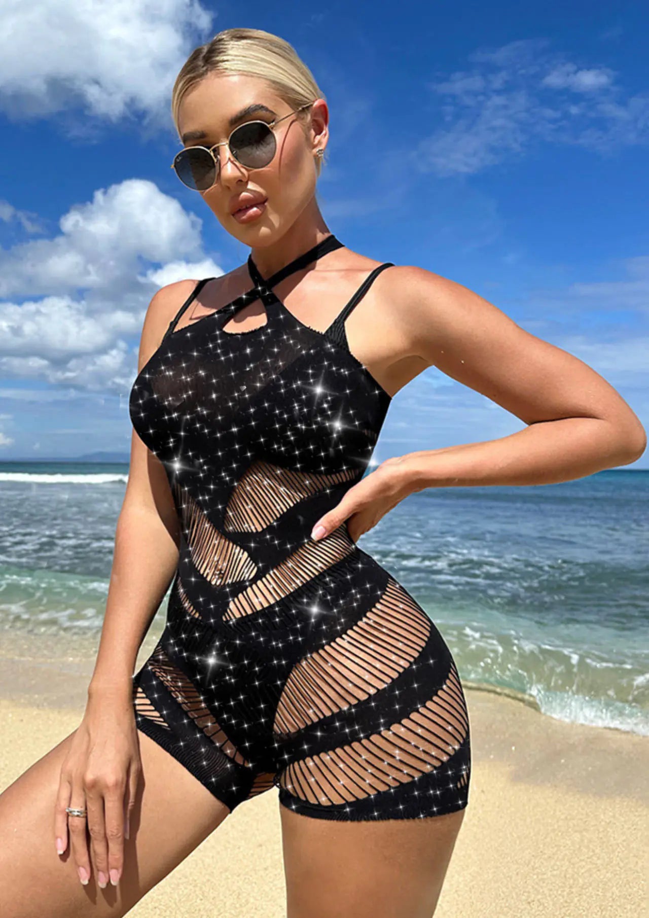 TZ97 Rhinestone Bodysuit Lingerie for Cross-Border Use