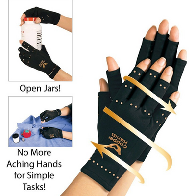 Copper Fiber Sports Half-Finger Recovery Gloves