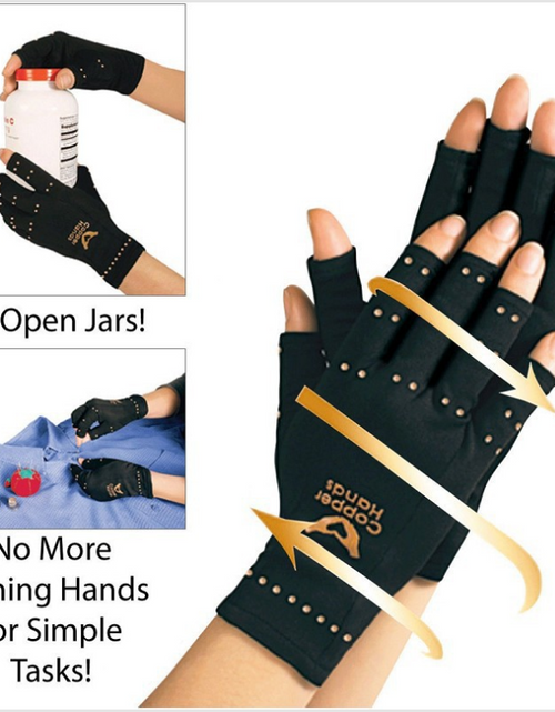 Load image into Gallery viewer, Copper Fiber Sports Half-Finger Recovery Gloves

