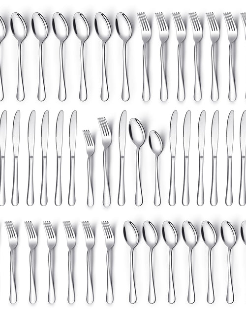Cargar imagen en el visor de la galería, Juego de cubiertos de 40 piezas para 8, de acero inoxidable, juego de utensilios de cocina, juego de cuchillos, cucharas y tenedores pulido a espejo, apto para lavavajillas
