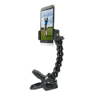Golf Gadgets® - Swing Recording System | Large Device Holder (PHABLET) with Jaws Clamp & Gooseneck Mount. Compatible Large Devices Like iPhone 6/7 Plus Samsung Galaxy Note etc.