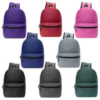 24-Pack 17" School Backpacks for Kids - Backpacks in Bulk for Elementary Middle and High School Students 8 Assorted Colors