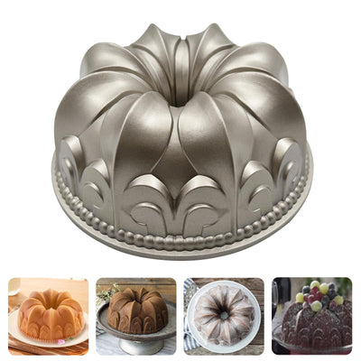 WBJKZJD Molde de Charlotte para tartas, de aluminio, accesorios de cocina, decoración redonda para Navidad, bodas, familia, molde 3D para tarta Charlotte (forma de flor de lirio)