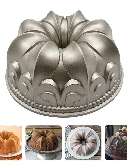 Load image into Gallery viewer, WBJKZJD Charlotte Cake Mold Aluminium Kitchen Accessories Decoration Round Christmas Wedding Family 3D Charlotte Cake Pan (Lily flower shape)
