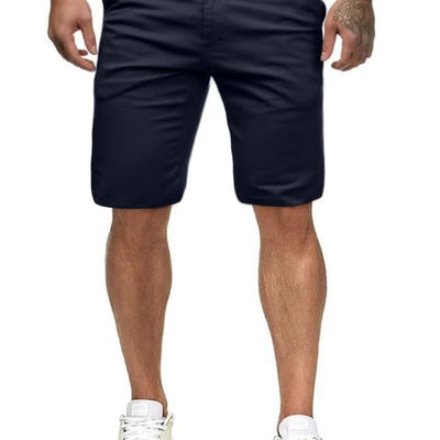 Mens Casual Shorts，Flat Front Shorts Summer Classical Fit 11" Shorts with Pockets(Navy Blue34)