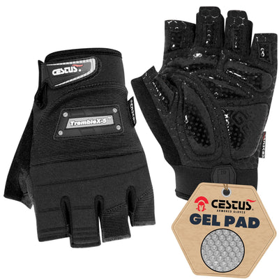 Cestus Guantes de entrenamiento para hombres y mujeres Guantes de ciclismo con acolchado de gel para amortiguación de vibraciones Guantes de ciclismo para hombres Guantes de bicicleta (Mediano)