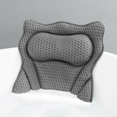 MTDLYICE Bath Pillow Bath Pillows for Tub Neck and Back Support Soft 4D Air Mesh Bathtub Pillow 16.5 x 17.3 INCH with 6 Powerful Suction Cups Bath Accessories Relaxing Gifts for Women (Gray)
