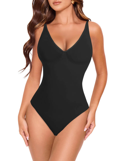 Load image into Gallery viewer, 6pecil Shapewear Bodysuit Tummy Control Deep V Neck Seamless Butt Lifting Body Shaper for Women(BlackXX-Large)

