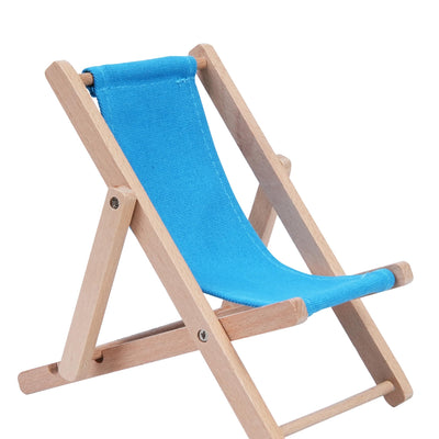 Hanpo Cell Stand Phone Holder Phone Stand Cell Mount Wood Chair Toys Chair & Canvas Beach Deck Chair - Desk Stand for Smart Phone 5.5 Inches(Turquoise)