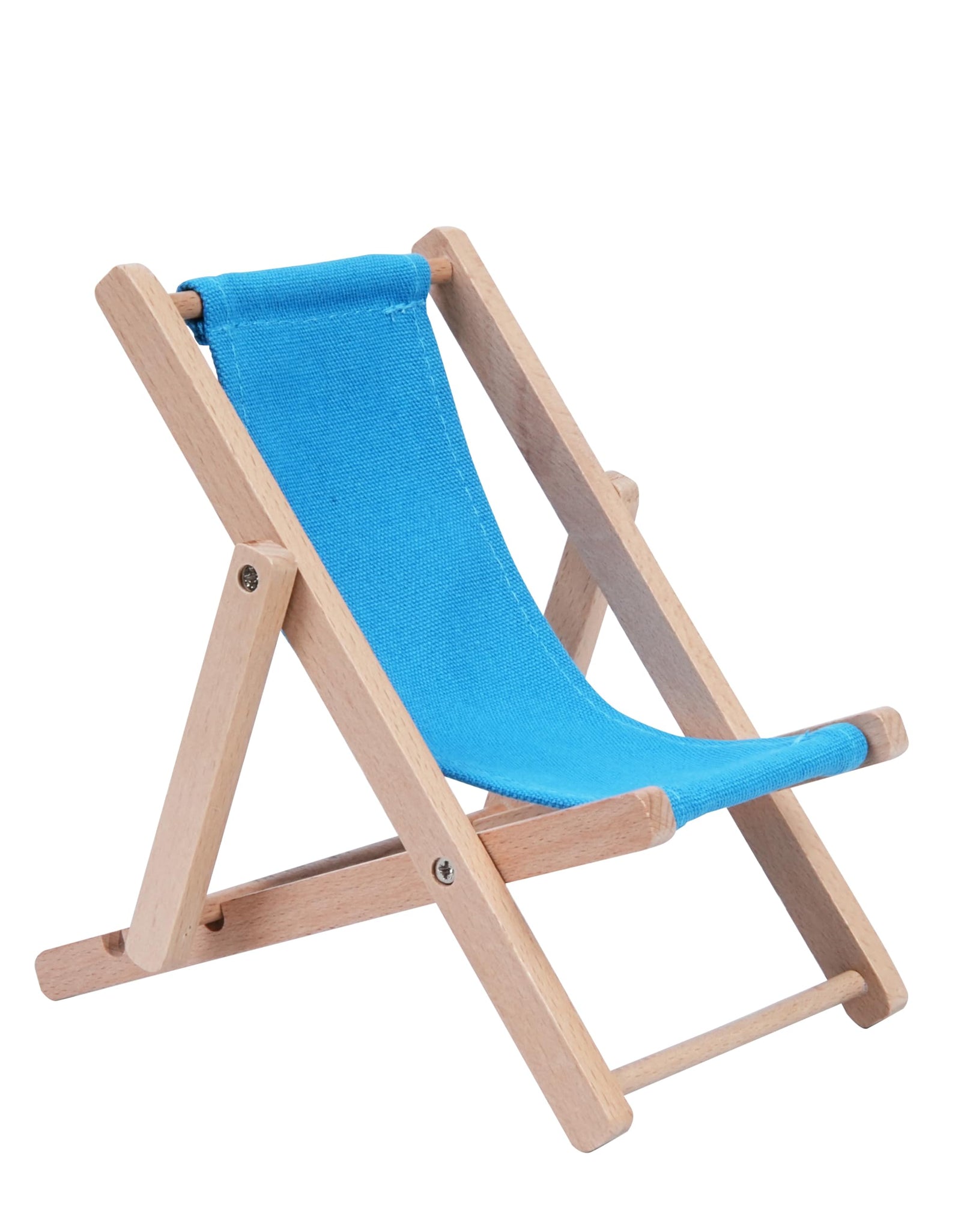 Hanpo Cell Stand Phone Holder Phone Stand Cell Mount Wood Chair Toys Chair & Canvas Beach Deck Chair - Desk Stand for Smart Phone 5.5 Inches(Turquoise)