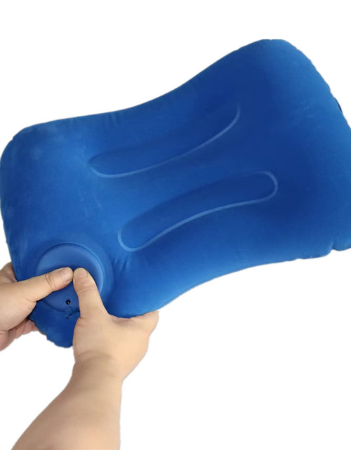 Cargar imagen en el visor de la galería, Almohada de camping inflable con compresión PGAKLTG de 48,7 cm de largo, almohada inflable de camping, almohada inflable para dormir de camping (azul)
