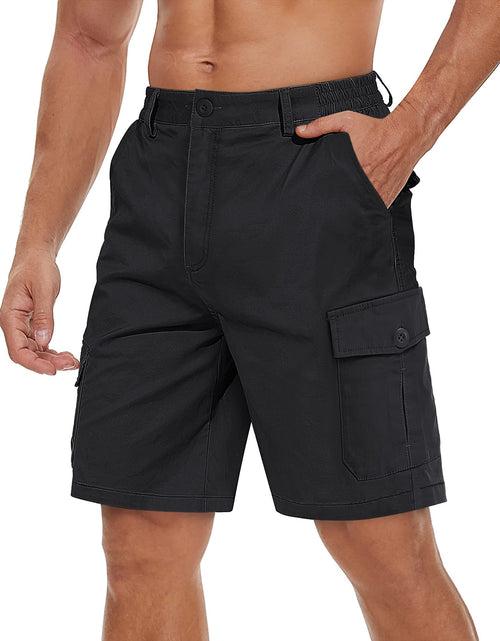 Load image into Gallery viewer, TACVASEN Mens Cargo Shorts Casual Work Shorts Golf Cotton Shorts Fishing Shorts Quick-Dry Shorts Tactical Short Hiking Shorts Black
