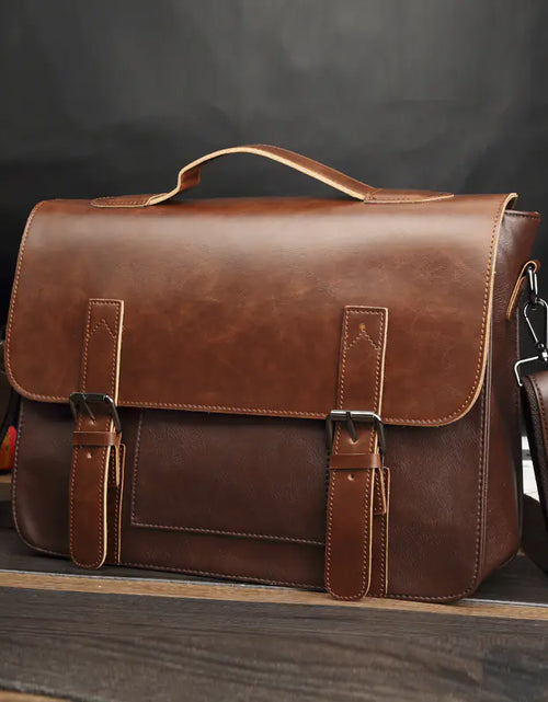 Load image into Gallery viewer, Retro PU Messenger Bag for Men - Casual Shoulder Bag
