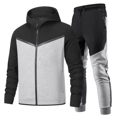 ANOTWENER Mens Casual Tracksuits Long Sleeve Full Zip Hoodie Jogging Sweatsuit Running Set 2 Piece ATM-139-S