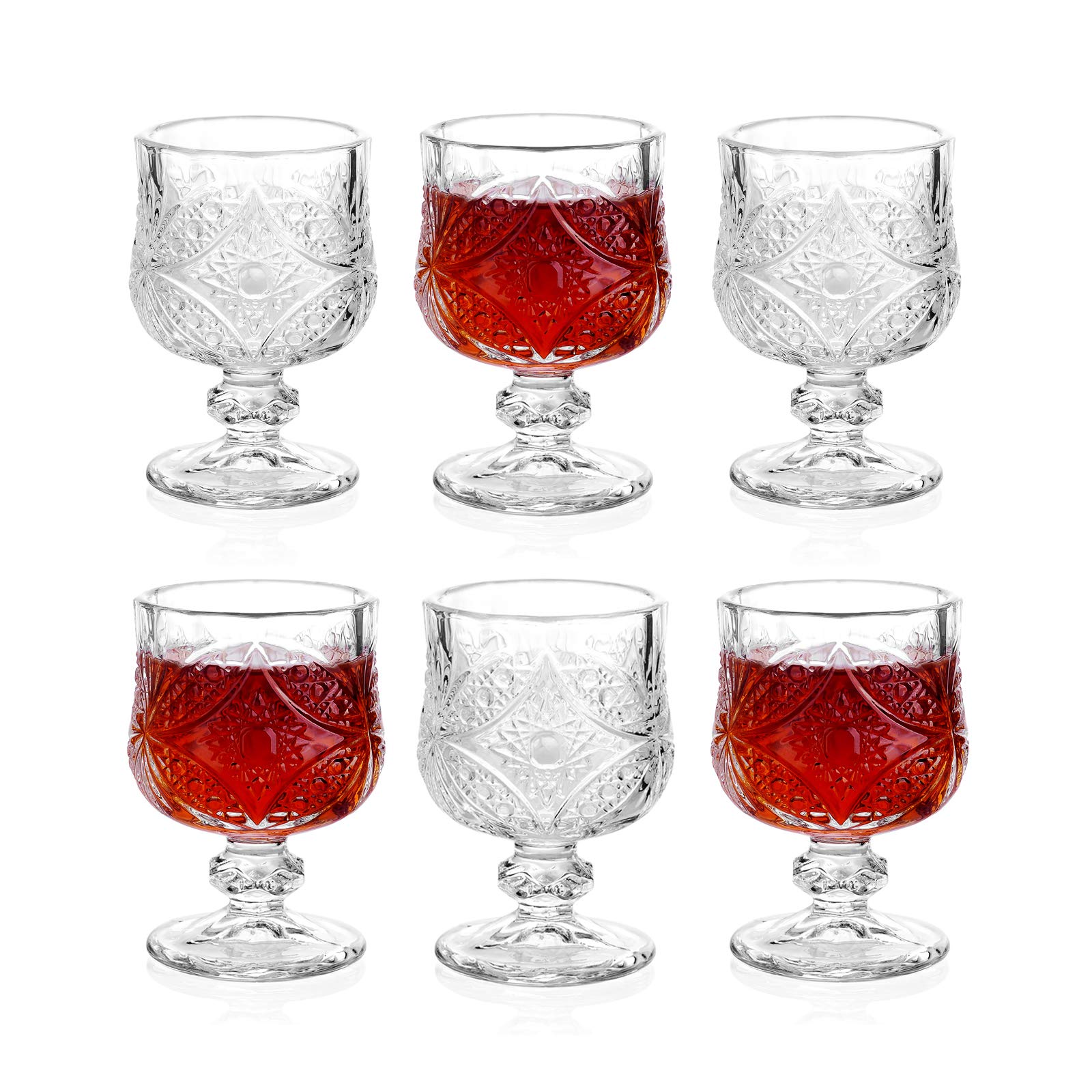 Sdatook 1.75oz Shot Glasses Set of 6/Super Cute Shot Glasses/Cordial Glasses/Sherry Glasses/Classical Style/Lead-free